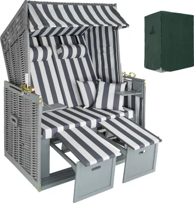 Zdjęcie produktu dla krzesło plażowe tectake® Sylt 115 x 158 x 78 cm