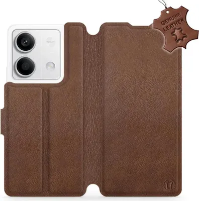 Produktbild von Echtleder Handyhülle für Xiaomi Redmi Note 13 5G, Mobiwear Leather, Braun