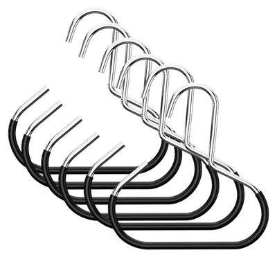 Schalhalter-Set 6er-Pack, Krawattenhaken, Schrankorganizer, schwarz