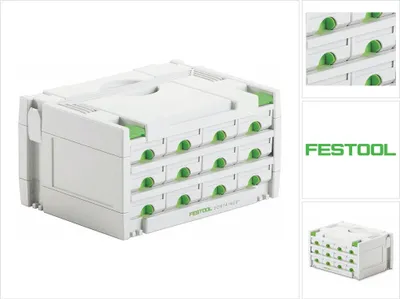 Obrázek produktu pro Festool Sortainer SYS 3-SORT/12 kufřík s 12 přihrádkami ( 491986 ) na šrouby hmoždinky hřebíky