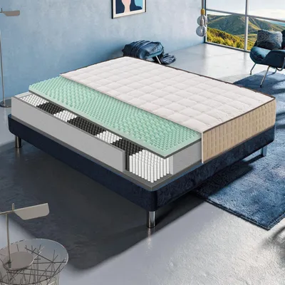 Produktbild von Matratze 135x200 cm, Höhe 26 cm, Taschenfederkernmatratze, H3, Ergonomisch  5-Zonen