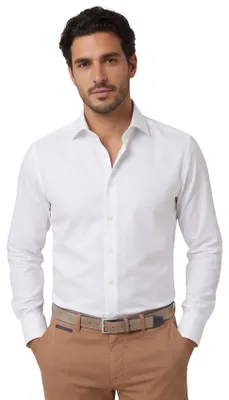 Produktbild von Olymp Hemd weiß unifarben Slim Fit Baumwolle