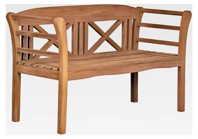 Produktbild von Gartenbank Föhr aus Teakholz | Holzbank mit Rückenlehne | Friesenbank für den Außenbereich | 2-Sitzer 130x53x83 cm | Massive und wetterfeste Sitzbank für Garten, Balkon und Terrasse | Parkbank zum Entspannen