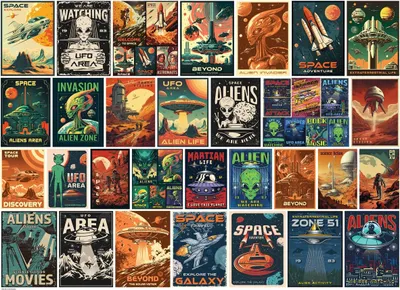 Image de Eurographics Puzzle Poster extraterrestre, Collage Alien Invasion, 1000 pièces, 6000-5927