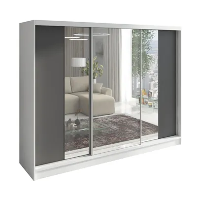 Produktbild von Schwebetürenschrank VENA 3-türiger Kleiderschrank mit 3 Spiegeln, 3  Kleiderstangen – Funktionalität und Eleganz!