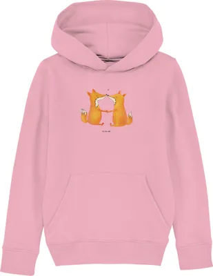 Produktbild von Mr. & Mrs. Panda Kinderpullover Füchse Liebe 9-11 Jahre (134/146) - Baumwolle Pink - Geschenk, Sweater, Kinderbekleidung, Sweatshirt, Pullover, Kapuzenpulli, Freundin, Fuchs