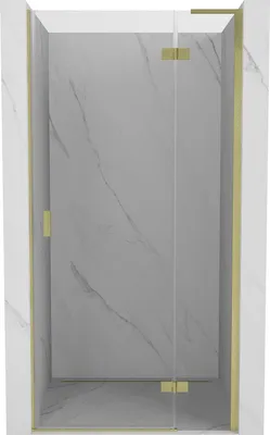 Image de Mexen Mist-H L Porte de douche battante droite 110 cm, transparente, or brossé - 8A5L-110-000-55-00-P