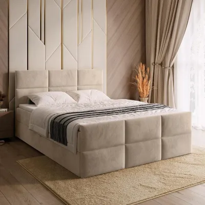 Produktbild von BroMARKT Boxspringbett BOSTON DUO mit 2 Bettkasten, Bonell-matratze, Polsterbett, Bett (Beige, Paros 02, 160x200 cm)