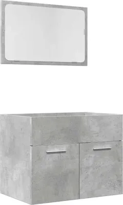 Produktbild von vidaXL 2-tlg. Badmöbel-Set Betongrau Holzwerkstoff