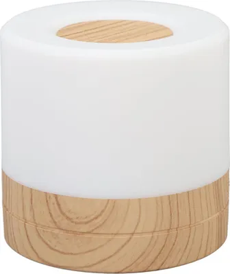 Zdjęcie produktu dla Lampka nocna LED Akumulator 3 temperatury kolorów Bezstopniowe ściemnianie Dotykowa lampka nocna Wzór słojów drewna