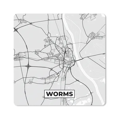 Produktbild von MuchoWow® Mauspad Mousepad Karte - Worms - Karte - Deutschland 20x20 cm - Mousepads - Maus Mat - Pad - Mausunterlage - Desk Mat - Bureauartikeln