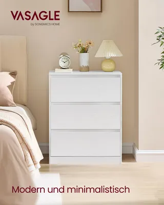 Produktbild von VASAGLE Kommode mit 3 Schubladen, Komodenschrank, Schubladenschrank, Wäschekommode, für Schlafzimmer, 40 x 60 x 75 cm
