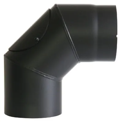 Produktbild von Ofenrohr Senothern Ø 150 mm Universal Bogenknie 90° mit Tür schwarz