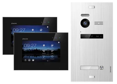 Produktbild von BALTER EVO Silber Video Türsprechanlage Set 1 Teilnehmer 2x 7" Monitor Schwarz