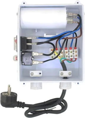 Productafbeelding van Schakelbox Dompelpomp - Pomp Controller - Waterafvoer Regelen - Industriële Stijl - 14 x 16 x 7 cm - Grijs