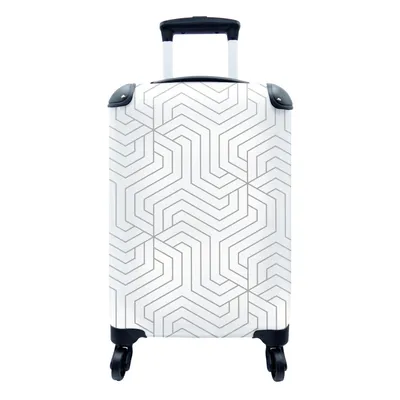 Produktbild von MuchoWow® Koffer Handgepäck Trolley Rollkoffer Kleine Reisekoffer mit 4 Rollen - Geometrie - Linie - Muster - Cabin Size < 55x40x23 cm & 55x40x20 cm - Fotokoffer - Kabinenkoffer - Boardgepäck - Reise-Box - Reisekoffer - Reisegepäck - Koffer mit Bild - Trolley für Kinder