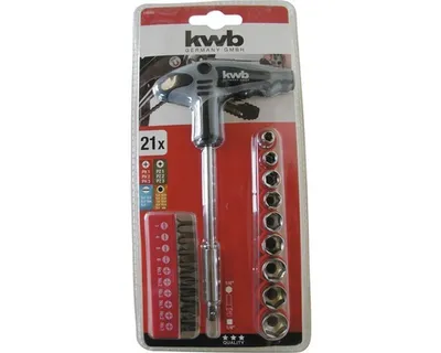 Produktbild von Schraubendreher-Set kwb T-Griff Bit und Nuss 21-tlg.