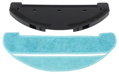 Wischmopp-Zubehör für Roboterstaubsauger, Schwarz, 1 Halterung + 1 Tuch