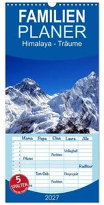 Obrázok produktu pre Rodinný plánovač 2027 – Himalaya – Snívate s 5 stĺpcami (nástenný kalendár, 21 x 45 cm) – CALVENDO