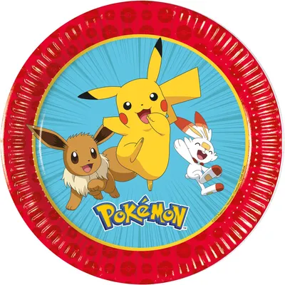 Produktbild von Pokémon-Papierteller, 20 cm, 8 Stück