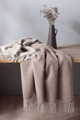 Produktbild von Biederlack Wohndecke Kaschmir-Plaid Farbe Natur Sand Größe 150 x 200cm