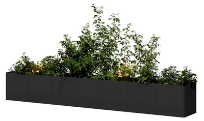 Produktbild von Pflanzkübel Blumenkasten Blumentopf Balkonkasten Pflanzkasten Blumenkübel für Gärten, Balkone und Terrassen-Schwarz-280 x 40 x 40 cm