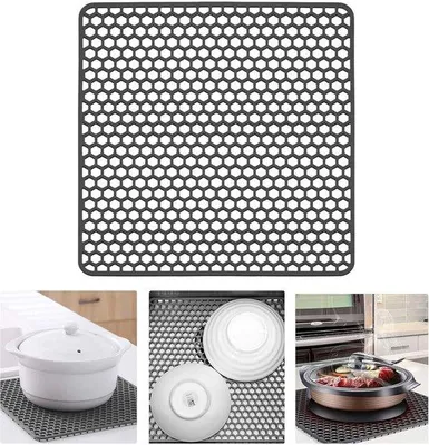 Obrázek produktu pro Silikonová podložka do dřezu 26,5 x 26,5 cm, protiskluzová, chrání ovoce a zeleninu