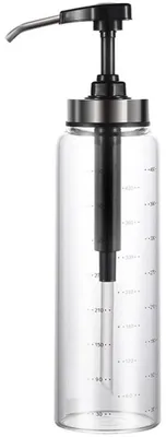 Produktbild von Honigspender 500 ml – Honigglaskaraffe – Tropfsichere Pumpe – Gewürzspender – Für Saucen/Olivenöl – Leichte Glasflasche – Saucenflasche
