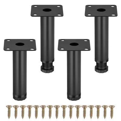 Produktbild von 4 Möbelbeine, 10 cm, verstellbare Metallmöbelbeine für Möbel