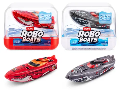 Immagine prodotto di ROBO Alive ZURU Robo Boats, barche White Shark e Dino Shark, confezione da 2