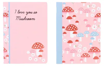 Immagine prodotto di Quaderno A4, 48 fogli a righe, Pink Mushrooms mix, confezione da 5 pezzi