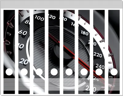 Produktbild von Wallario Ordnerrücken Sticker, selbstklebend für schmale Ordner, 8 Stück, Motiv Tachometer bei Höchstgeschwindigkeit