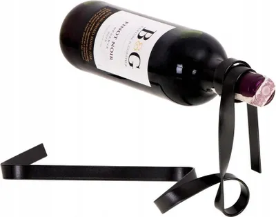Zdjęcie produktu dla Stojak na wino WSTĄŻKA - CZARNA