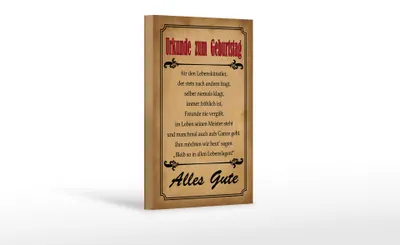 Produktbild von Holzschild Spruch 12x18 cm Urkunde zum Geburtstag Deko Schild