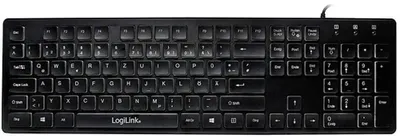 Produktbild von ID0138 Beleuchtete Tastatur LED Regenbogen-Hintergrundbeleuchtung schwarz