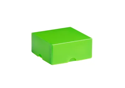 Immagine prodotto di Scatola regalo in plastica, Scatola regalo gelata in plastica polipropilene, dimensioni 8x8x4cm VERDE 10 pz.