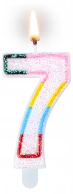 Produktbild von Tamipol Geburtstagskerze Zahl 7 Regenbogen Glitzernd