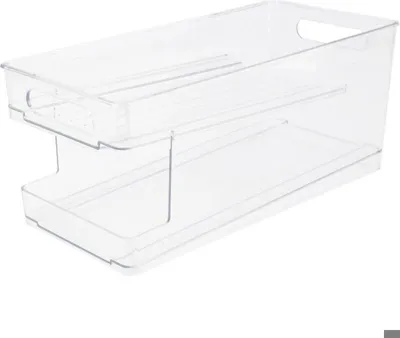 Zdjęcie produktu dla Doskonały organizer do lodówki na puszki, plastikowy, 36x17x15 cm, przezroczysty