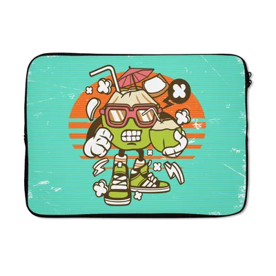 Produktbild von MuchoWow® Laptop Hülle 14 ZollKokosnuss - Sonnenbrille - Retro Laptoptasche - Laptoptasche - Stoßsicher - Schutzhaube