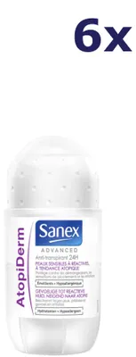 Produktbild von 6x Sanex Deo roll-on - 50ml advanced atopiderm