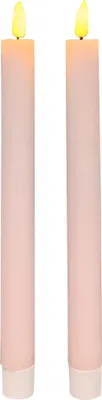 Productafbeelding van LED-kaarsen, roze, set van 2, afmetingen: Ø 2,2 x 22 cm, rechthoekig