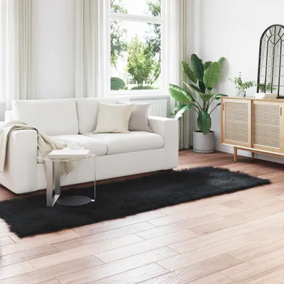 Immagine prodotto di vidaXL Tappeto in Pelliccia sintetica TAFALLA Nero 80 x 250 cm