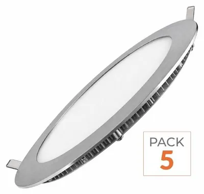 Image de Lot de 5 - Spots LED encastrables ronds en aluminium 12 W - Blanc chaud 2300 K - 3500 K