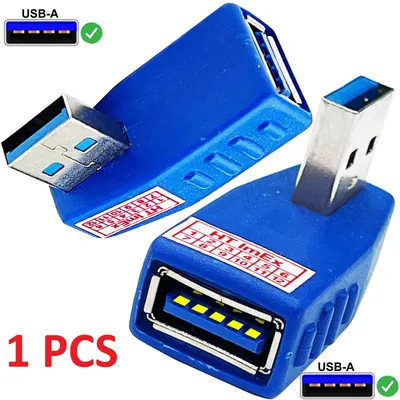 Produktbild von USB A Stecker auf USB A Buchse 90° Gewinkelt Winkelstecker Adapter anschluss