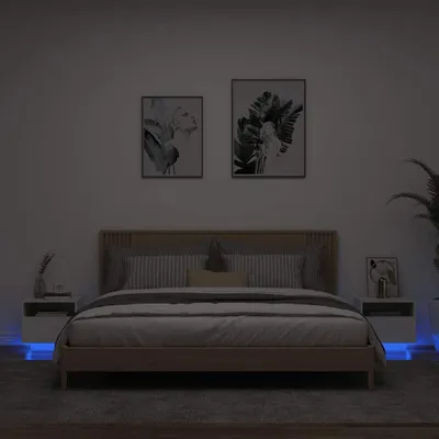A bedroom scene with a bed and nightstands.