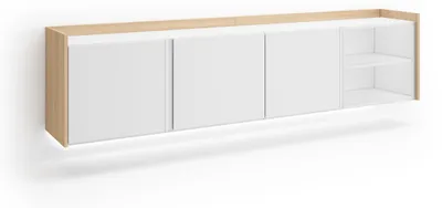 Produktbild von TV-Möbel Holzeffekt weiß und eiche 207x35x50cm Hängend