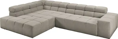 Produktbild von KAWOLA Sofa NEVADA Ecksofa Feincord grau Recamiere links
