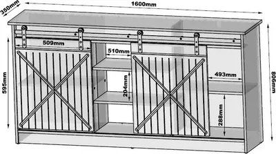Obrázek produktu pro Cama Komoda 160x80x35 GRANERO Rekultivované dřevo, Dřevo, Dřevotřísková deska, Jednobarevná, Moderní, Obdélníková, Dřevotřísková deska