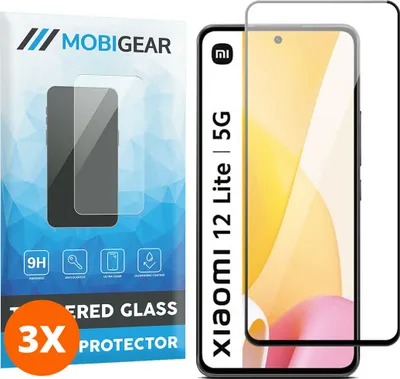 Produktbild von Mobigear Premium 9.98 Xiaomi 12 Lite Panzerglas Gehärtetes Glas Displayschutz - Hüllenfreundlich (3er Pack)