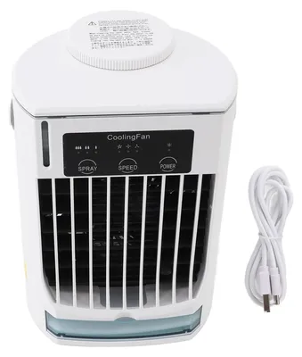 Obrázek produktu pro Přenosná klimatizace, osobní USB odpařovací chladič, nastavitelná rychlost větru, stolní ventilátor pro domácnost, kempování, kancelář
